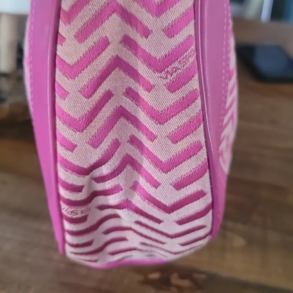 Via Spiga 90's Vintage Crescent Hot Barbie Pink Fushia Logo Hobo Shoulder Bag